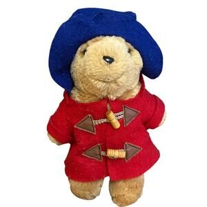 Vintage SEARS Kids Gifts  Paddington Bear Red Jacket Blue Hat Plush 9”